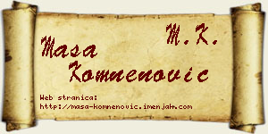 Maša Komnenović vizit kartica